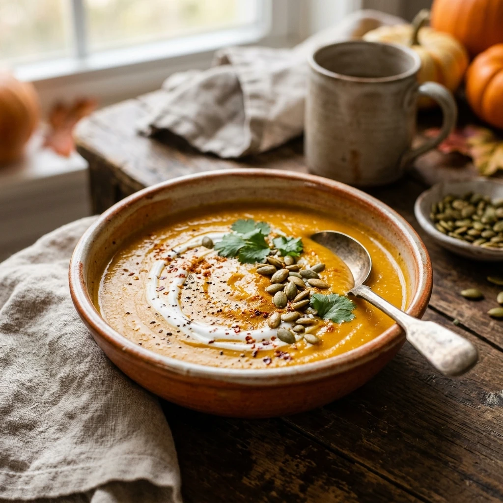 Pumpkin Soup With Coconut Milk And Curry Cozy Fall Easy