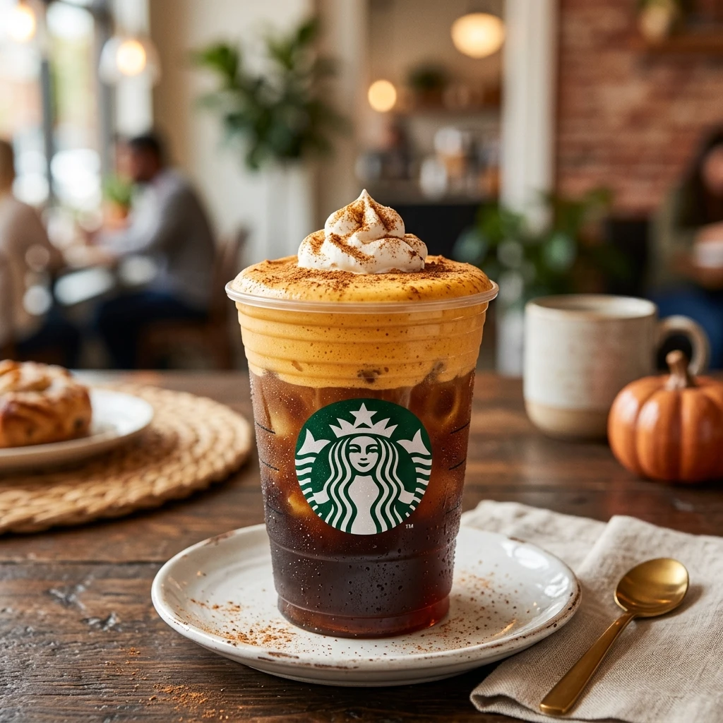 Pumpkin Spice Cold Brew With Pumpkin Cream Foam Starbucks