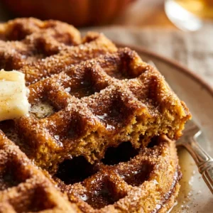 Pumpkin Spice Waffles With Cinnamon Sugar Fall Breakfast