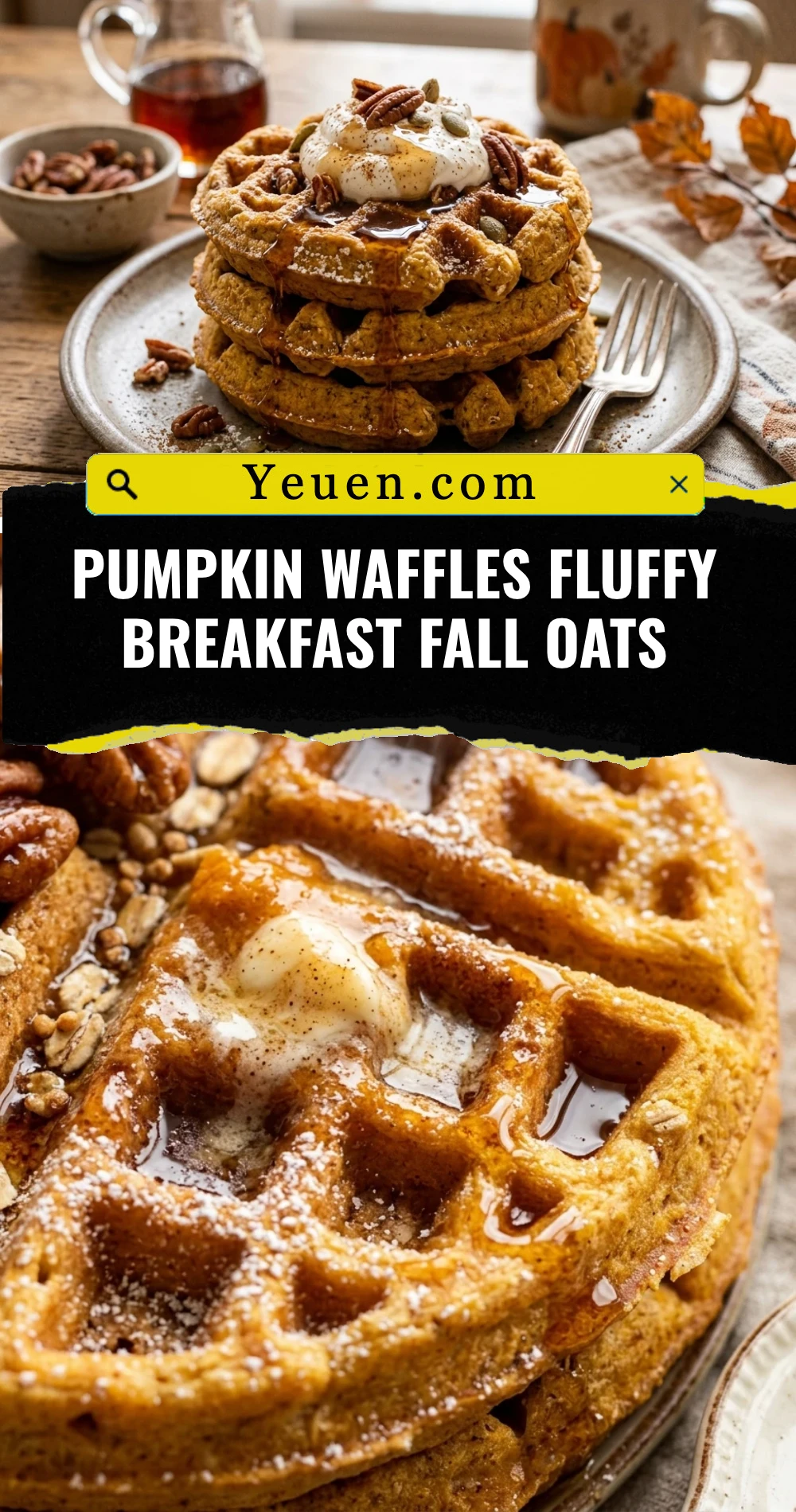 Pumpkin Waffles Fluffy Breakfast Fall Oats