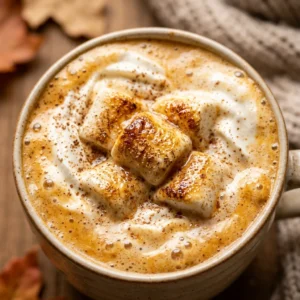 Pumpkin White Hot Chocolate With Marshmallow Fall Drinks