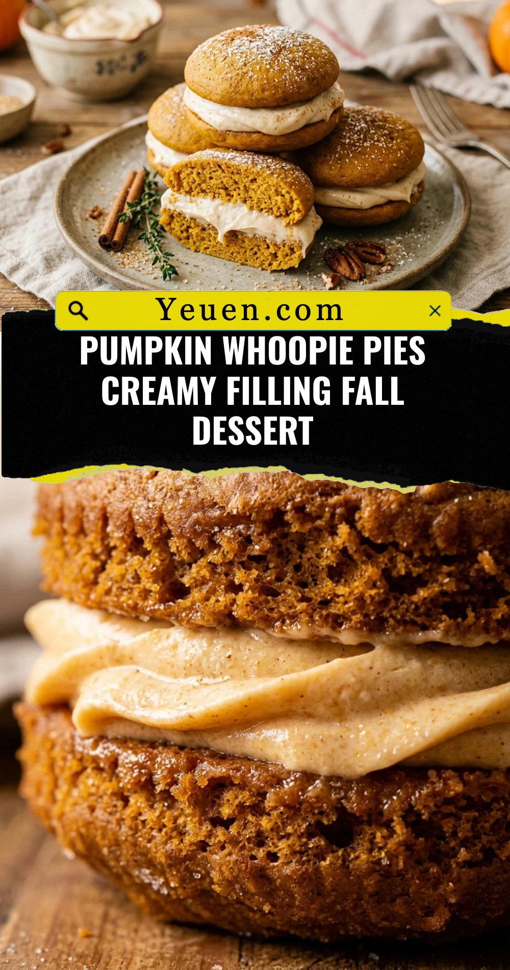 Pumpkin Whoopie Pies Creamy Filling Fall Dessert