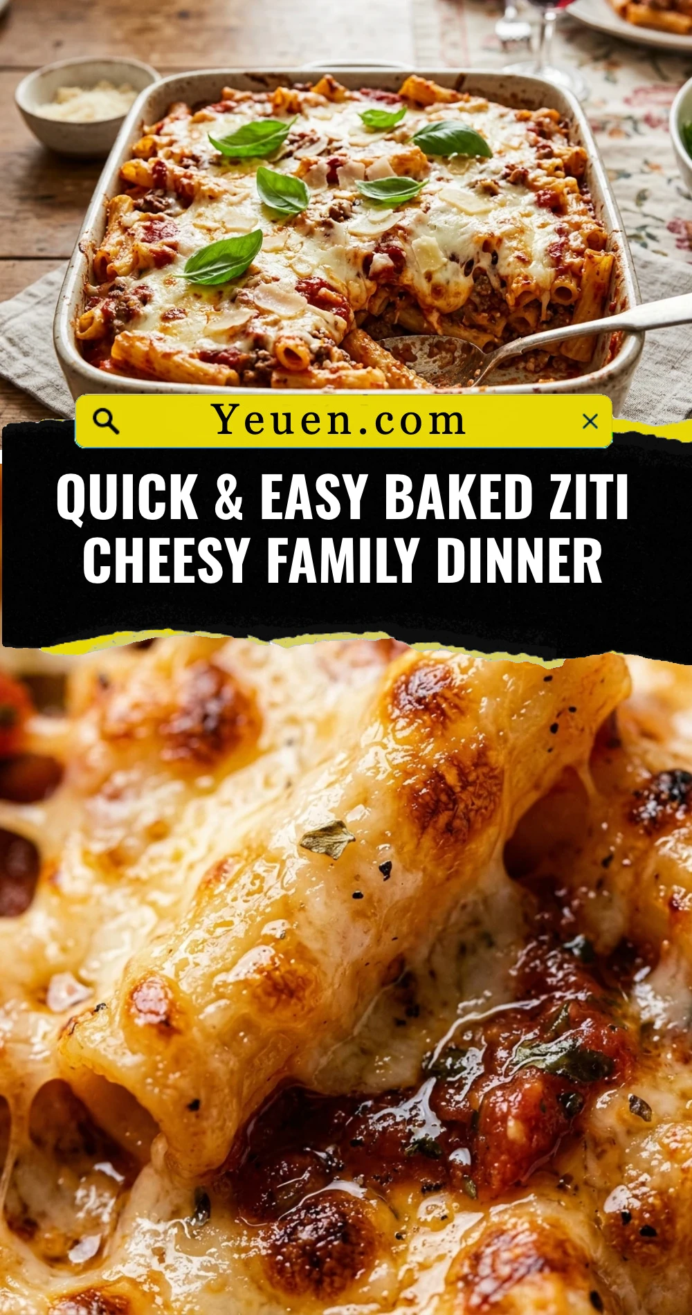 Quick & Easy Baked Ziti Cheesy Family Dinner
