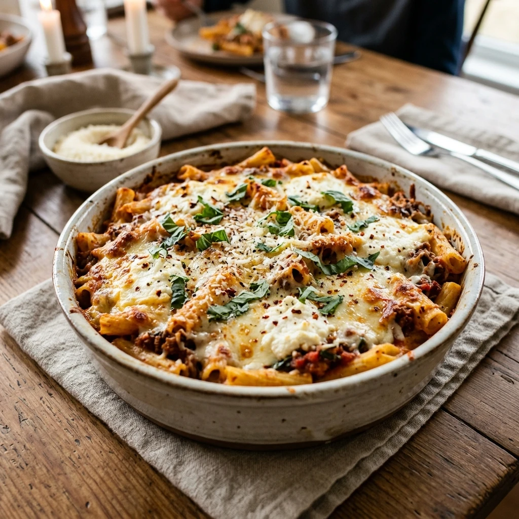 Quick & Easy Baked Ziti Cheesy Family Dinner