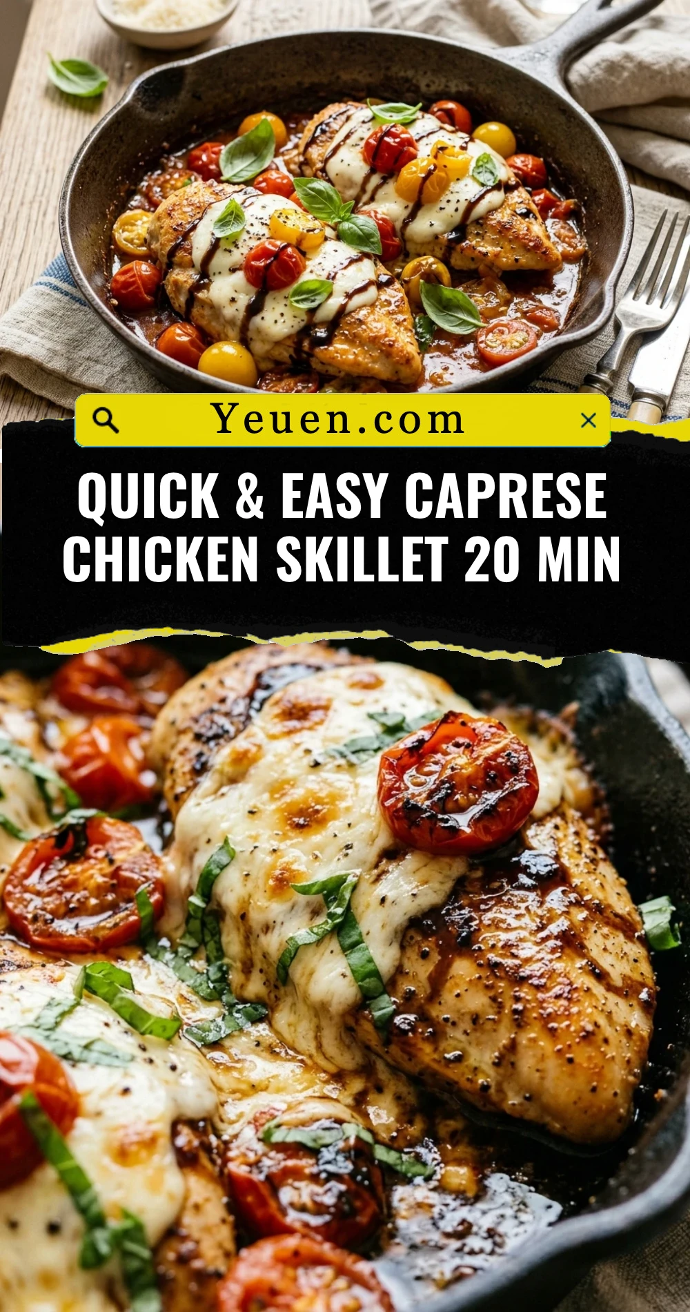 Quick & Easy Caprese Chicken Skillet 20 Min