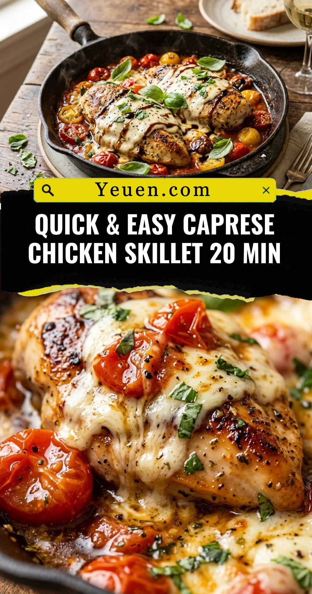 Quick & Easy Caprese Chicken Skillet 20 Min