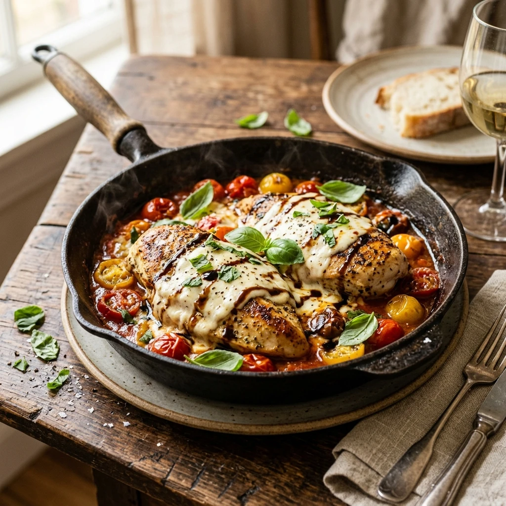 Quick & Easy Caprese Chicken Skillet 20 Min