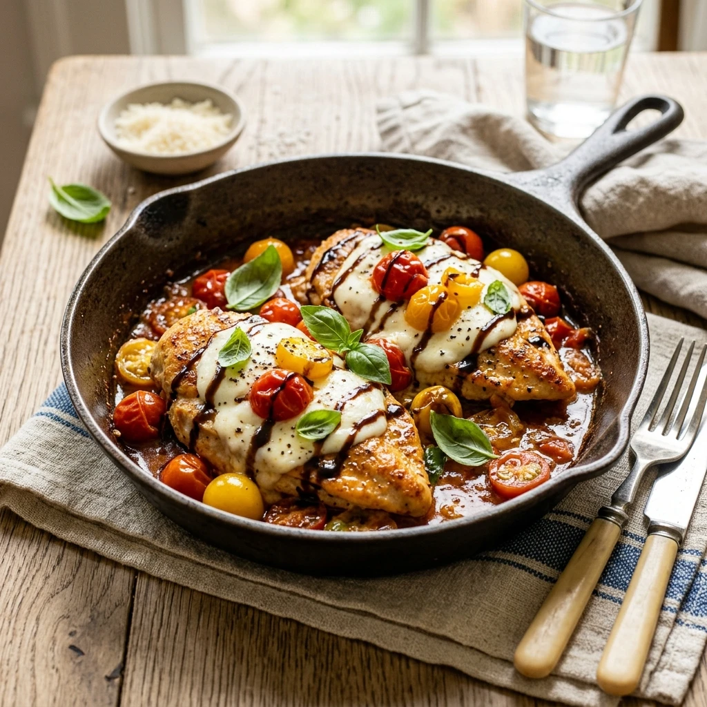 Quick & Easy Caprese Chicken Skillet 20 Min
