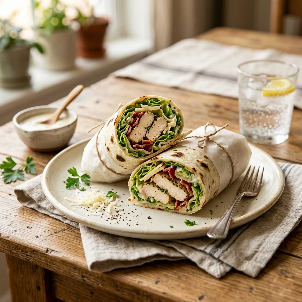 Quick & Easy Chicken Caesar Wraps 10 Min