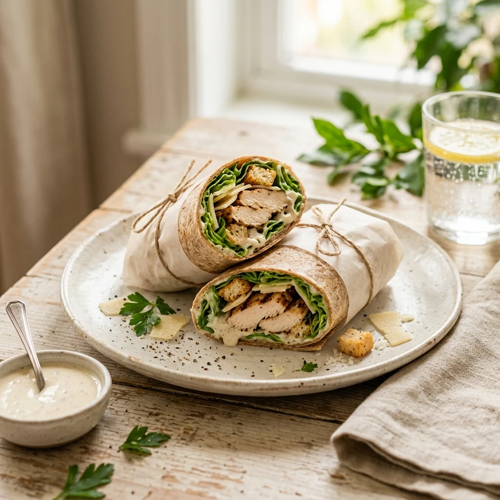 Quick & Easy Chicken Caesar Wraps 10 Min