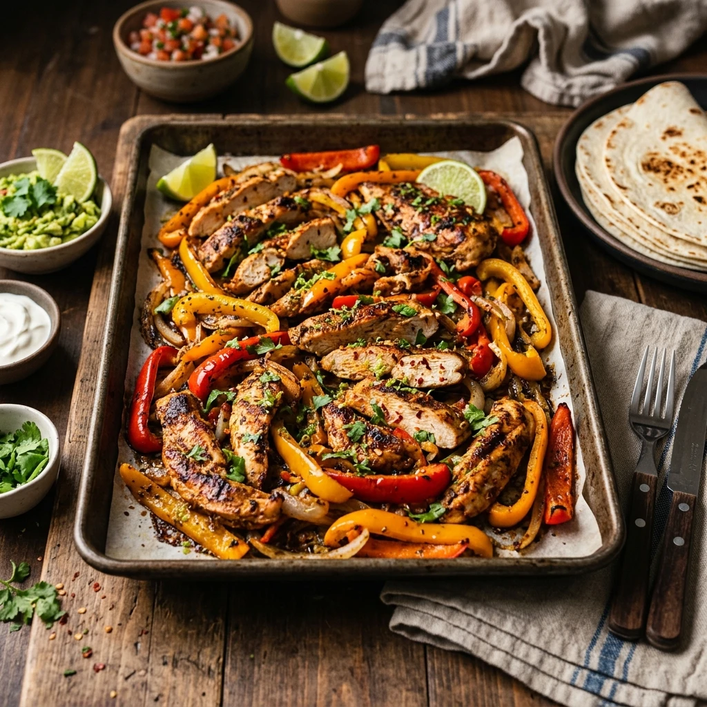 Quick & Easy Chicken Fajitas Sheet Pan 20 Min