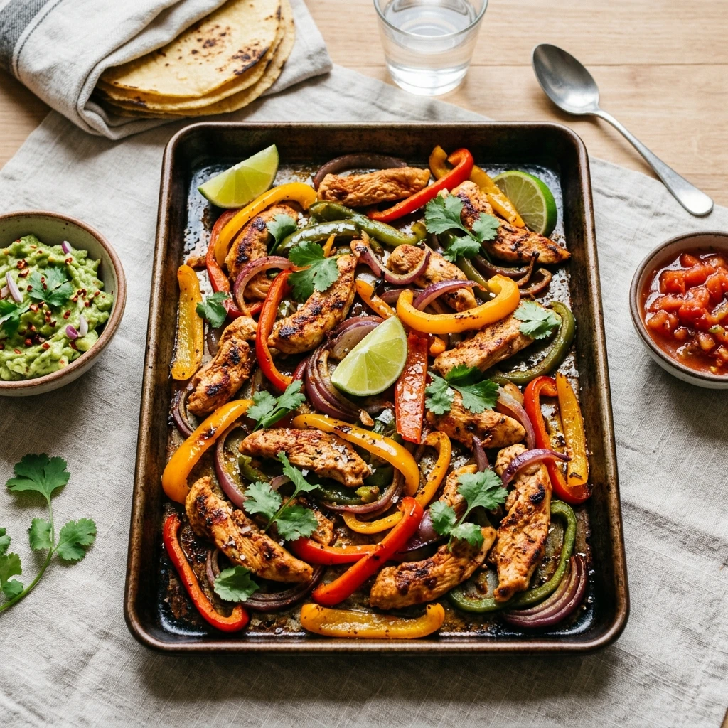 Quick & Easy Chicken Fajitas Sheet Pan 20 Min