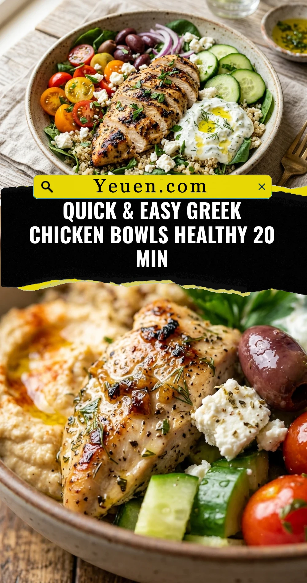 Quick & Easy Greek Chicken Bowls Healthy 20 Min