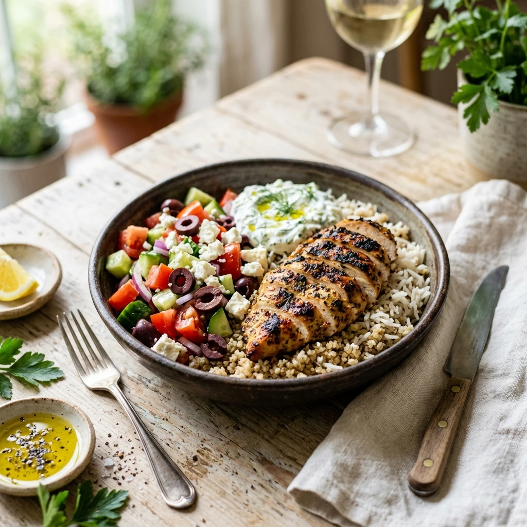 Quick & Easy Greek Chicken Bowls Healthy 20 Min