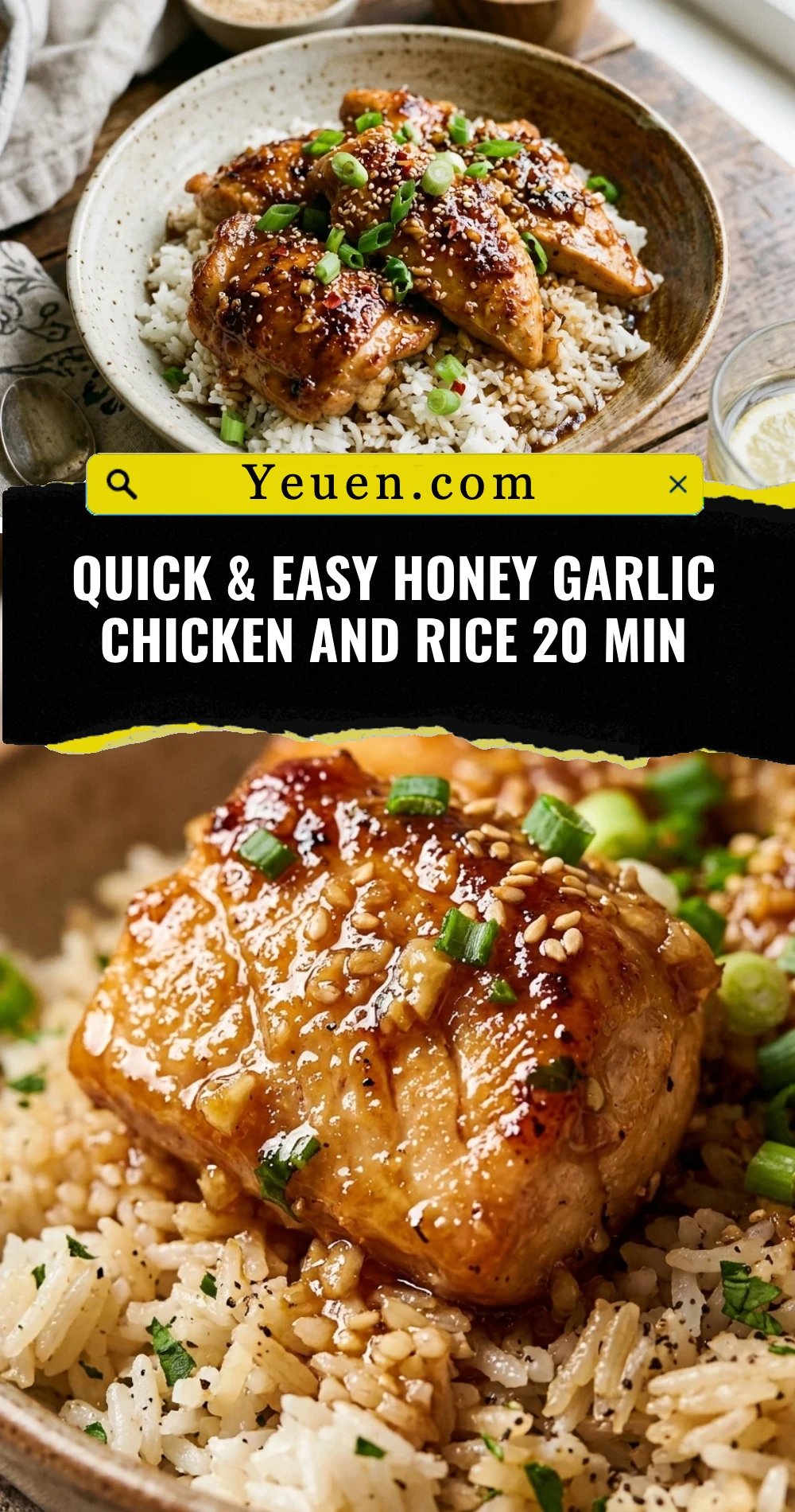 Quick & Easy Honey Garlic Chicken And Rice 20 Min