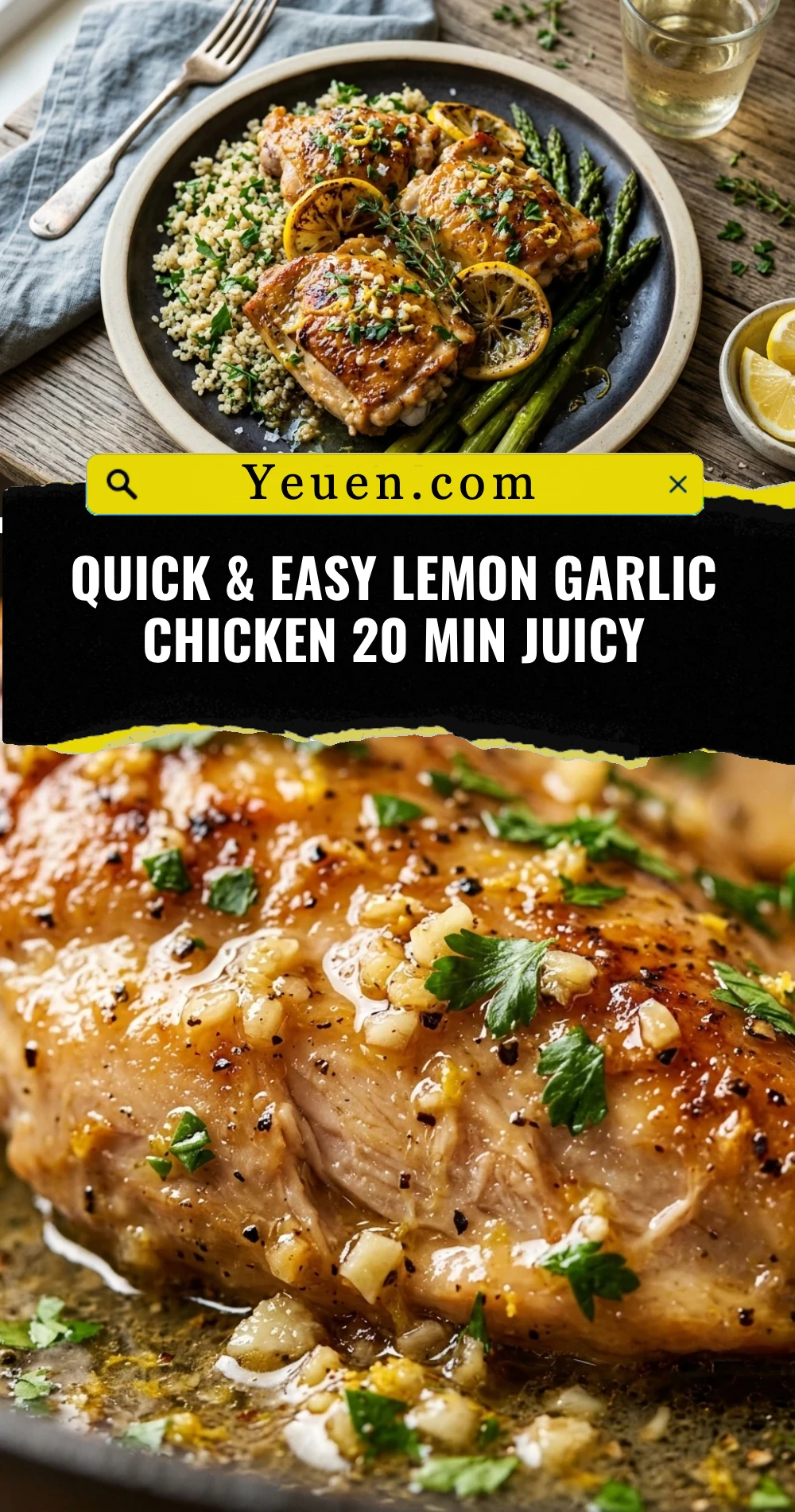 Quick & Easy Lemon Garlic Chicken 20 Min Juicy