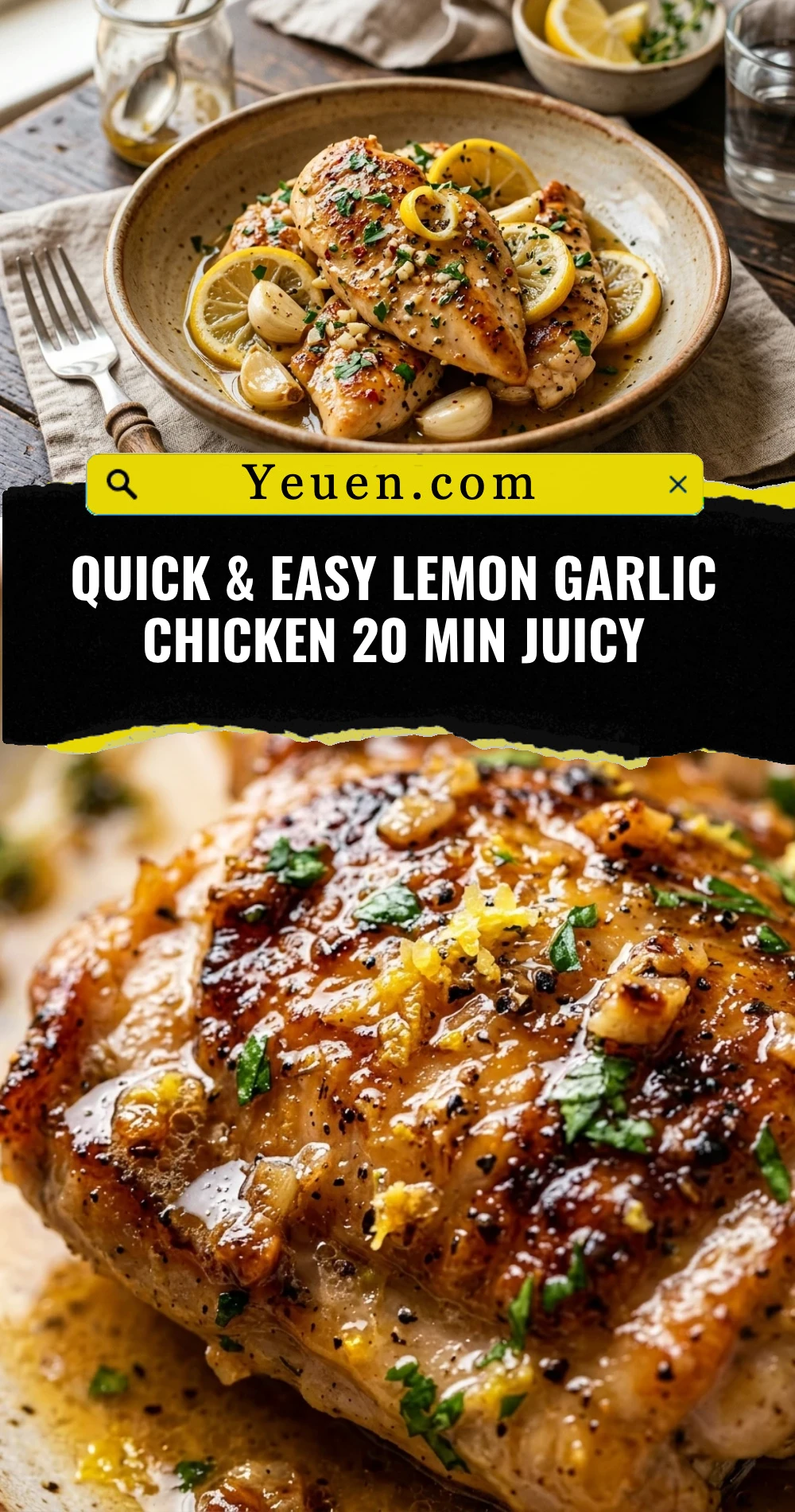 Quick & Easy Lemon Garlic Chicken 20 Min Juicy