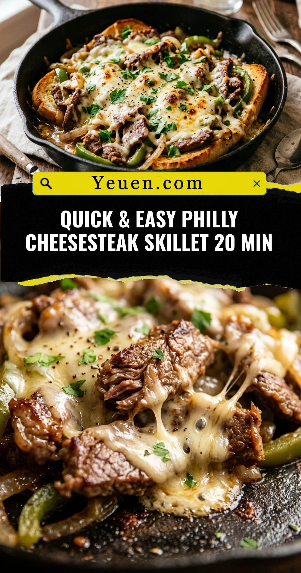 Quick & Easy Philly Cheesesteak Skillet 20 Min
