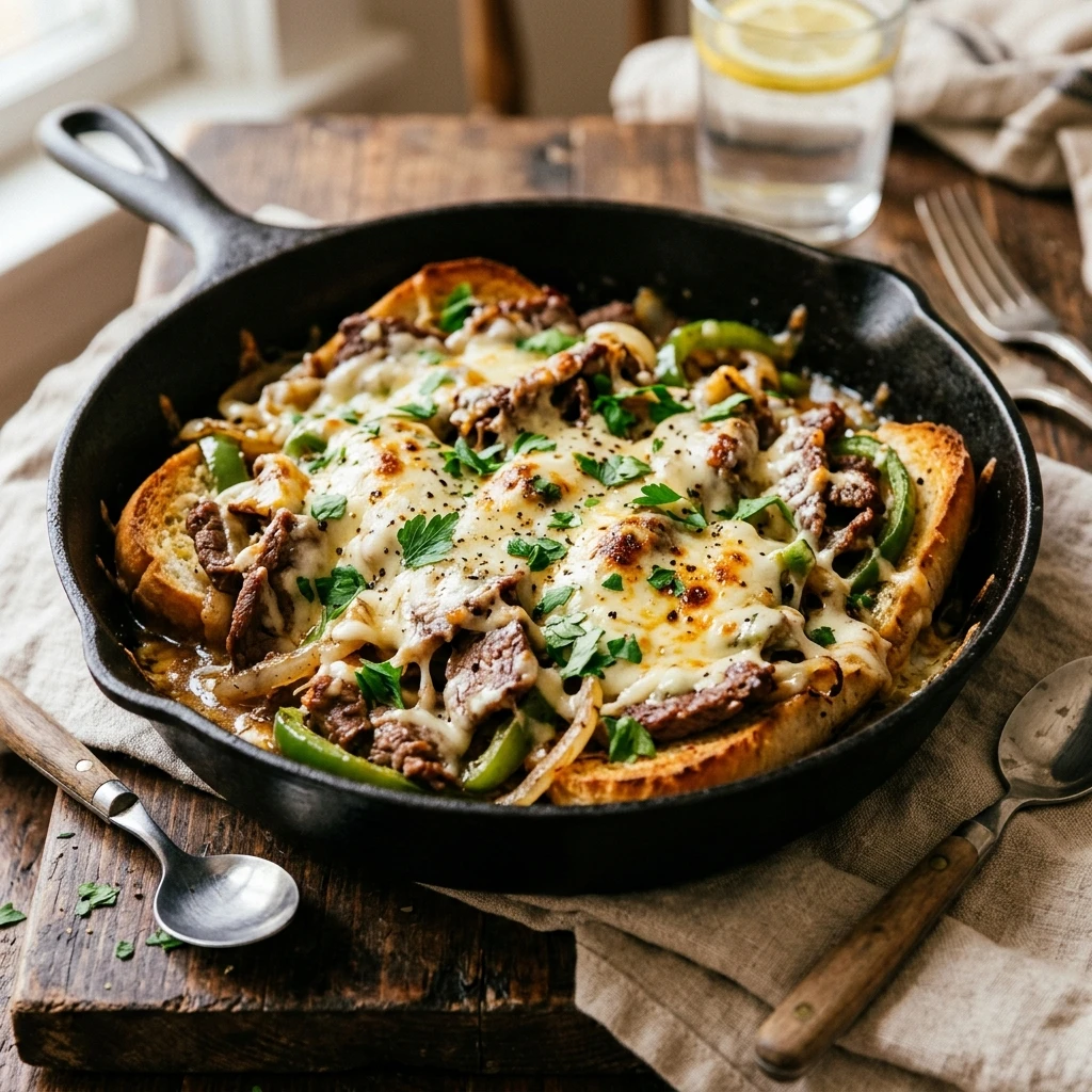 Quick & Easy Philly Cheesesteak Skillet 20 Min