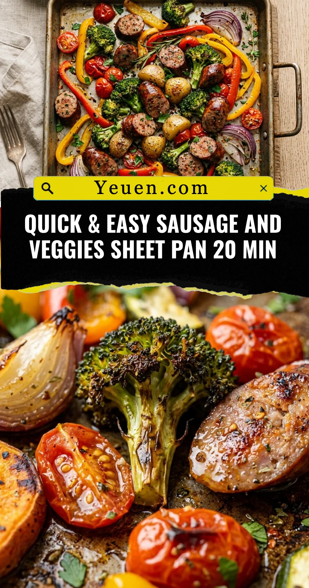 Quick & Easy Sausage And Veggies Sheet Pan 20 Min