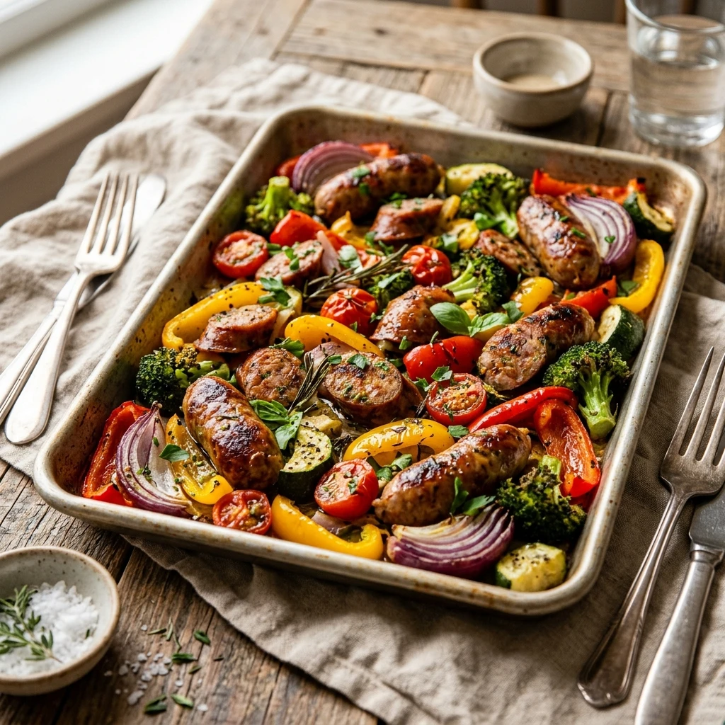 Quick & Easy Sausage And Veggies Sheet Pan 20 Min