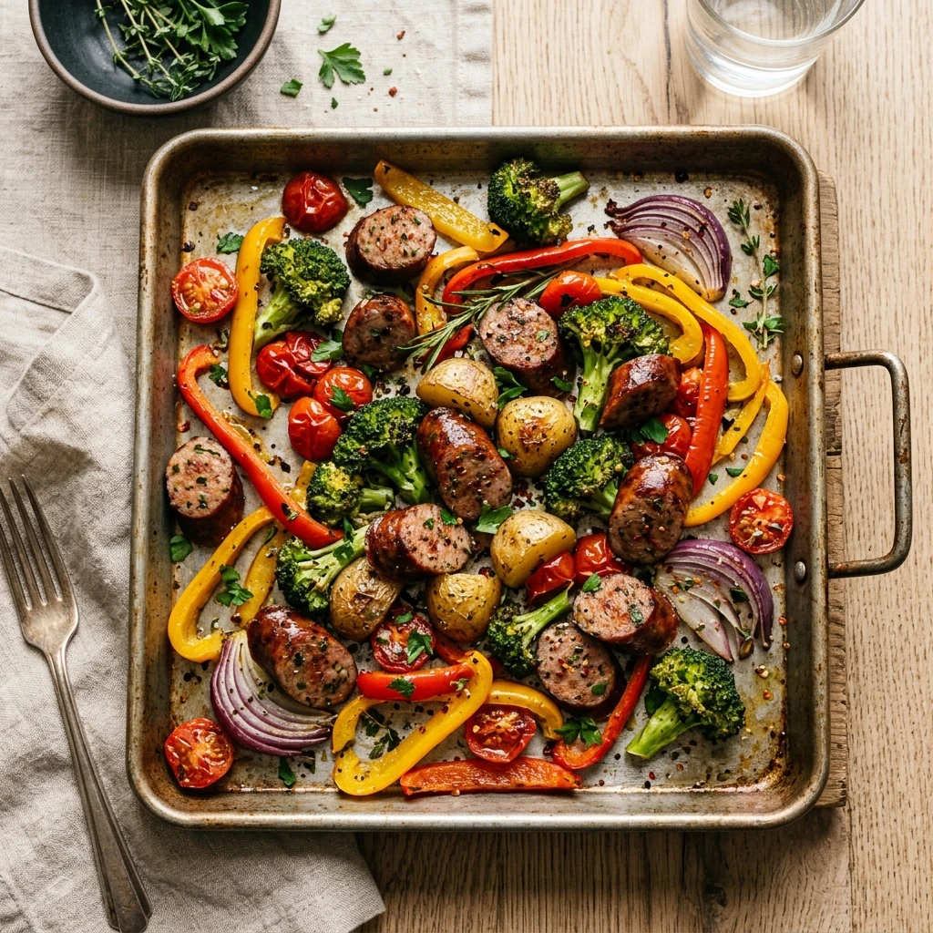 Quick & Easy Sausage And Veggies Sheet Pan 20 Min