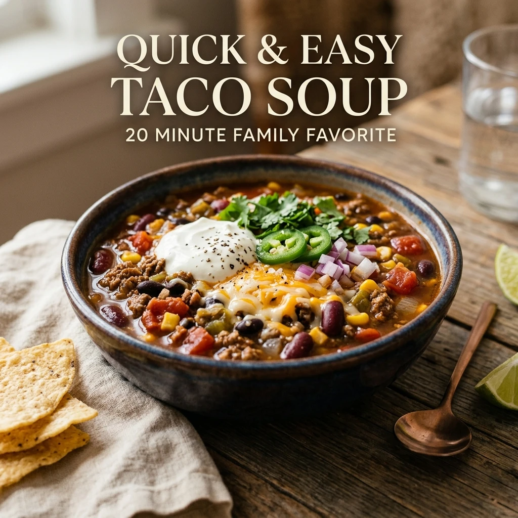 Quick & Easy Taco Soup 20 Minute Family Favorite