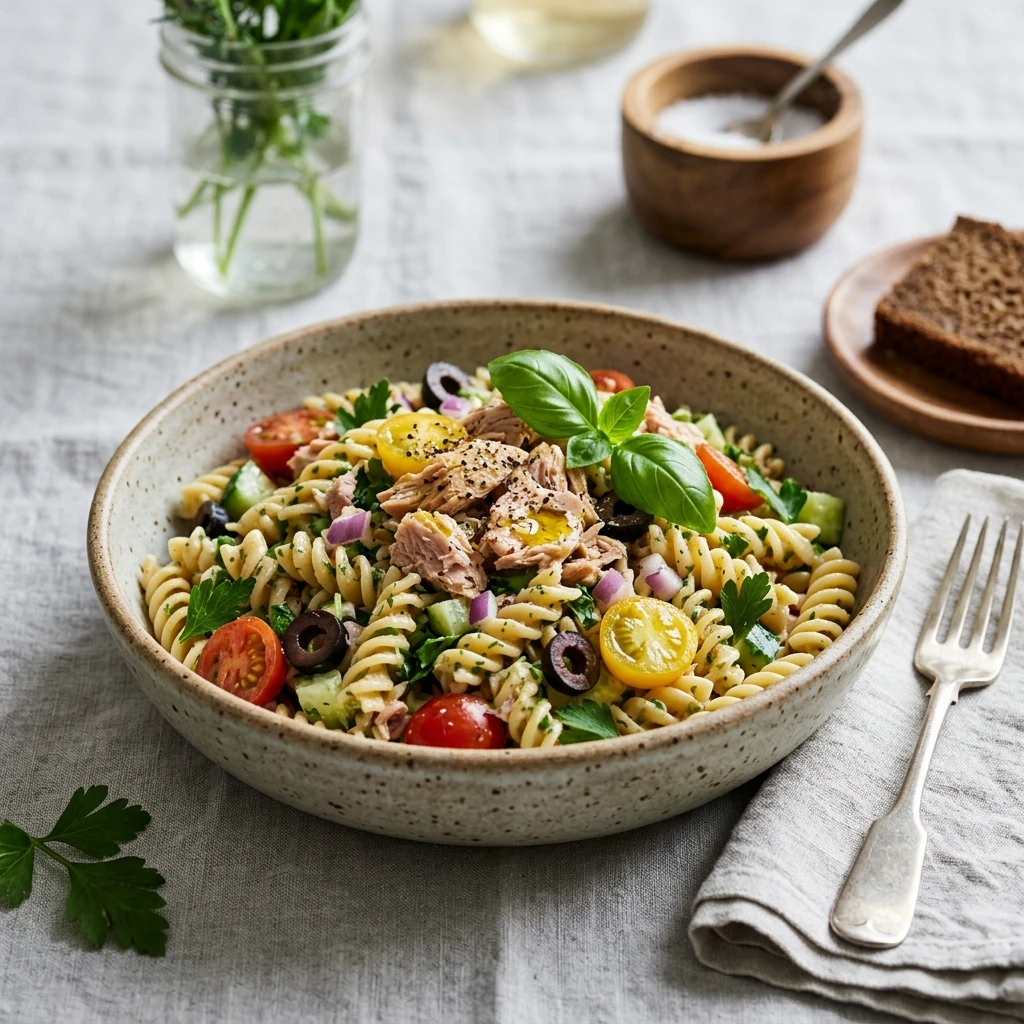 Quick & Easy Tuna Pasta Salad Meal Prep 10 Min
