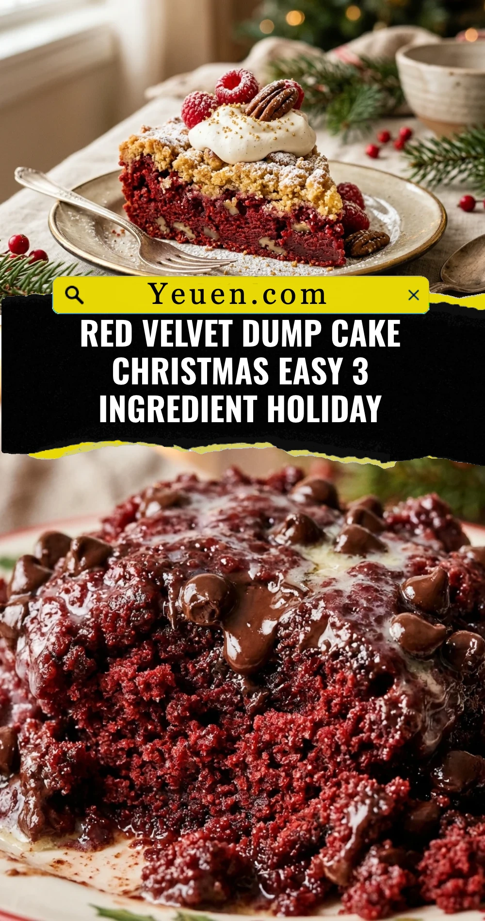 Red Velvet Dump Cake Christmas Easy 3 Ingredient Holiday