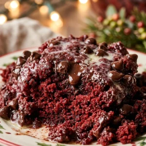 Red Velvet Dump Cake Christmas Easy 3 Ingredient Holiday