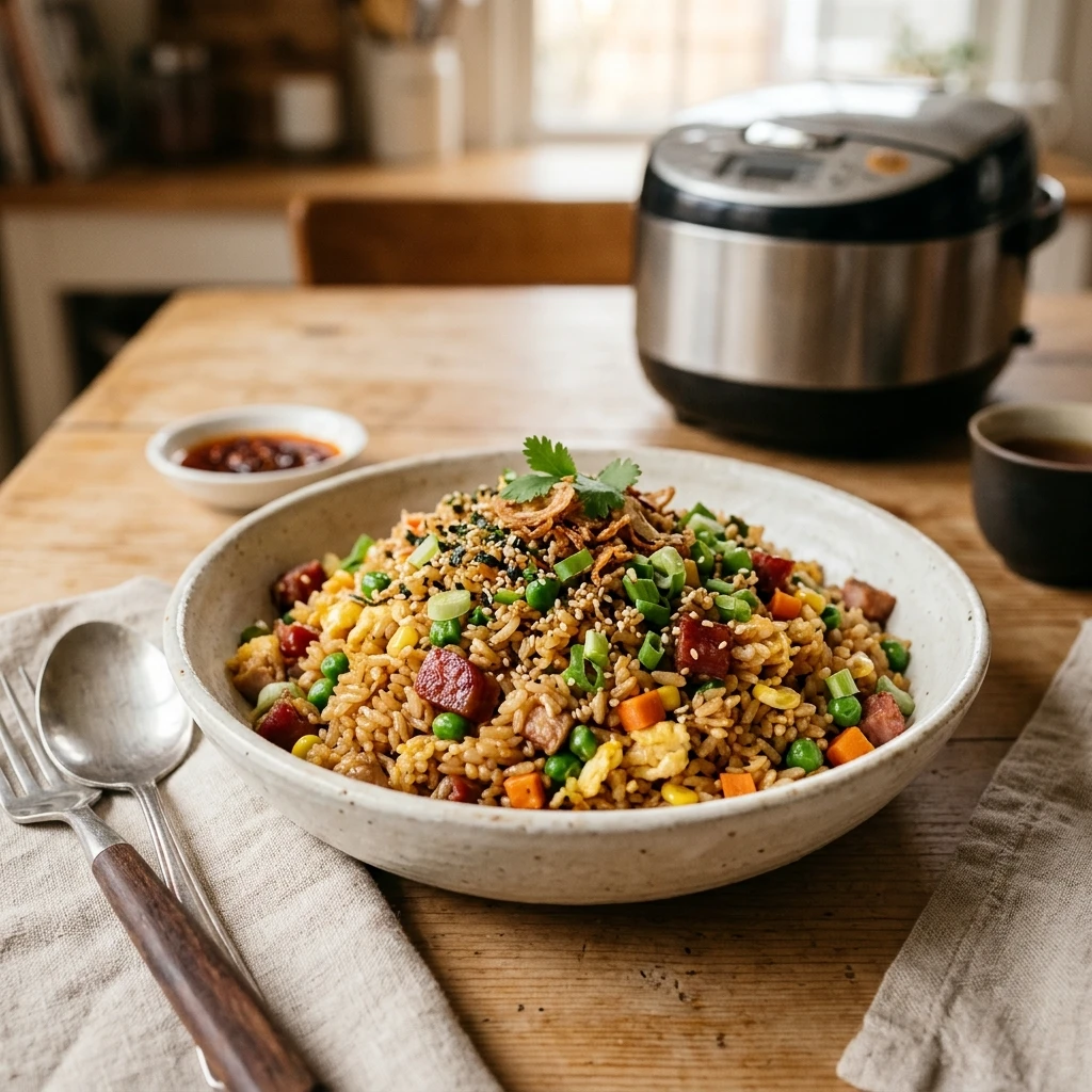 Rice Cooker Fried Rice Hack Easy One Pot Fluffy Family