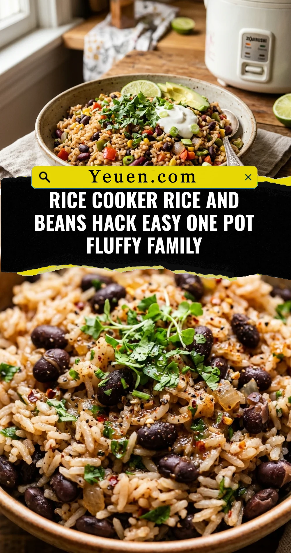 Rice Cooker Rice And Beans Hack Easy One Pot Fluffy Family