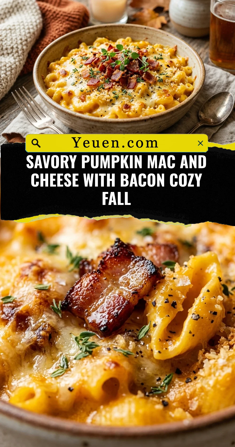Savory Pumpkin Mac And Cheese With Bacon Cozy Fall