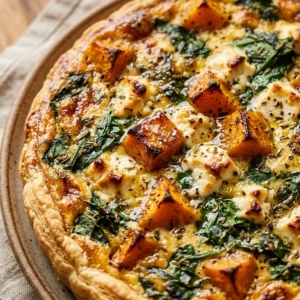 Savory Pumpkin Quiche With Spinach And Feta Fall Brunch