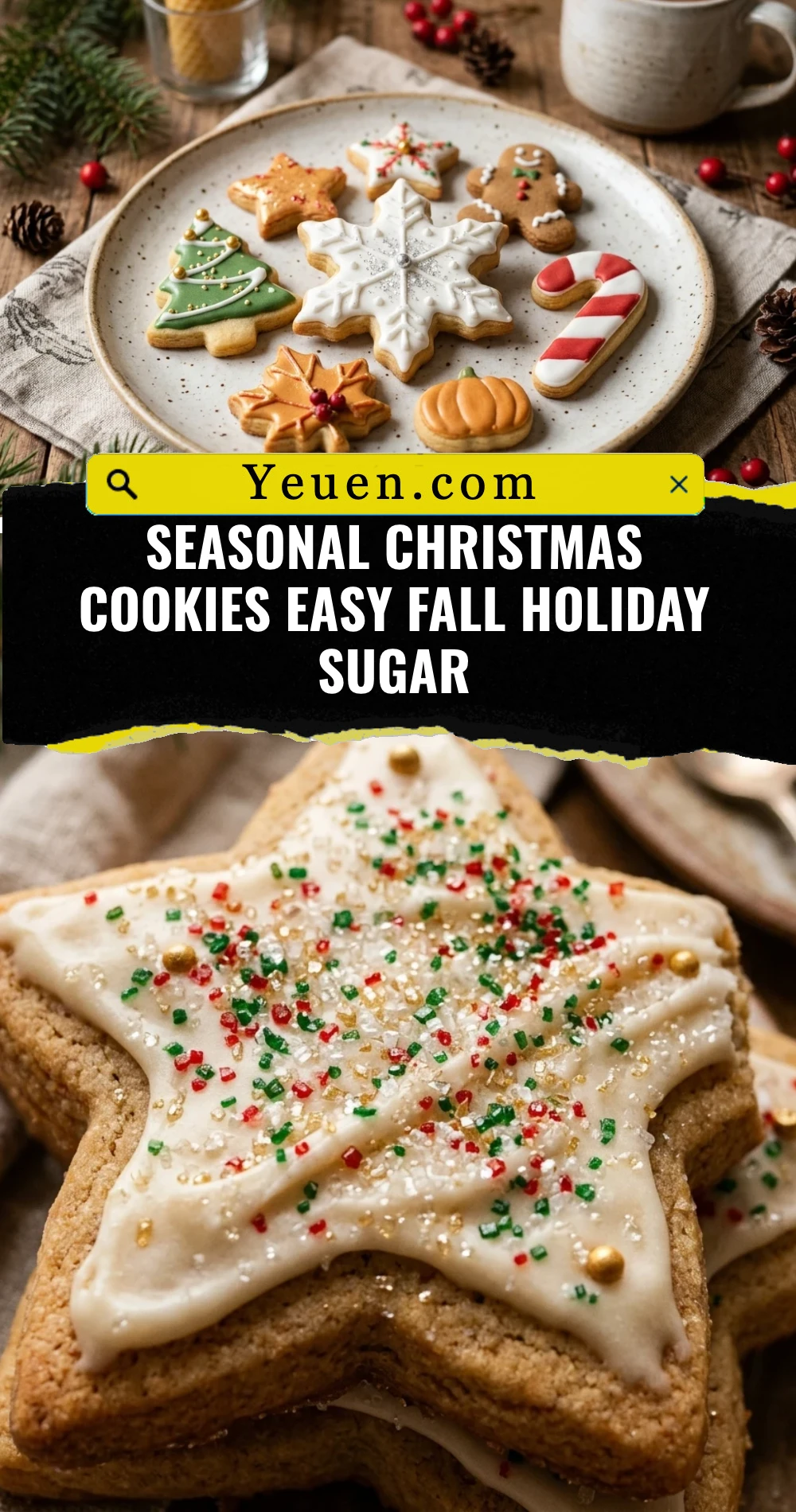 Seasonal Christmas Cookies Easy Fall Holiday Sugar