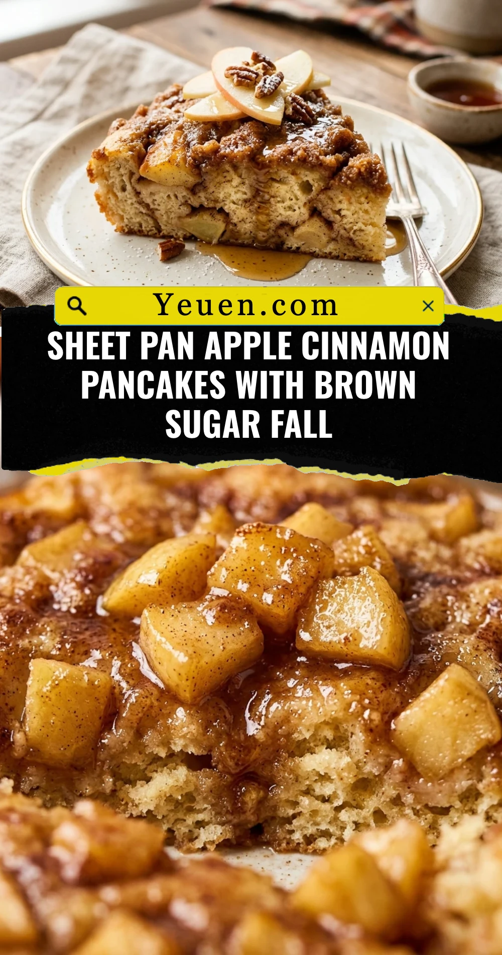 Sheet Pan Apple Cinnamon Pancakes With Brown Sugar Fall