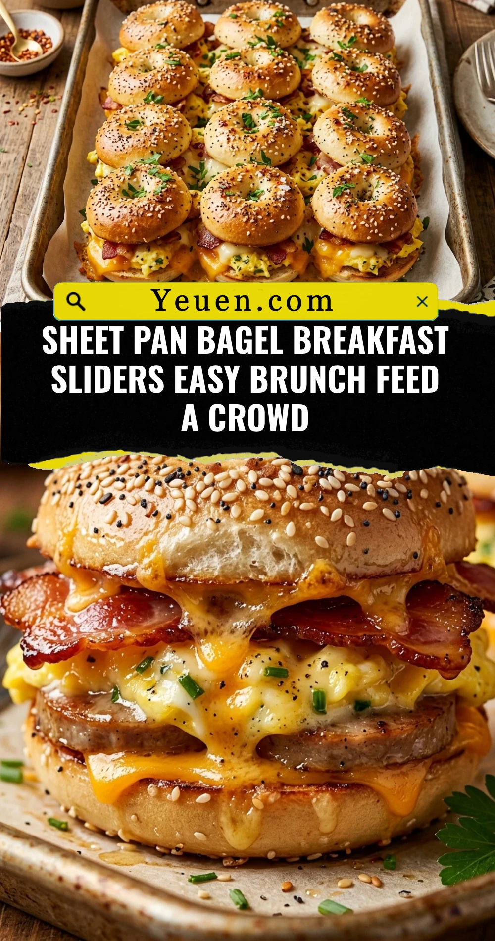 Sheet Pan Bagel Breakfast Sliders Easy Brunch Feed A Crowd