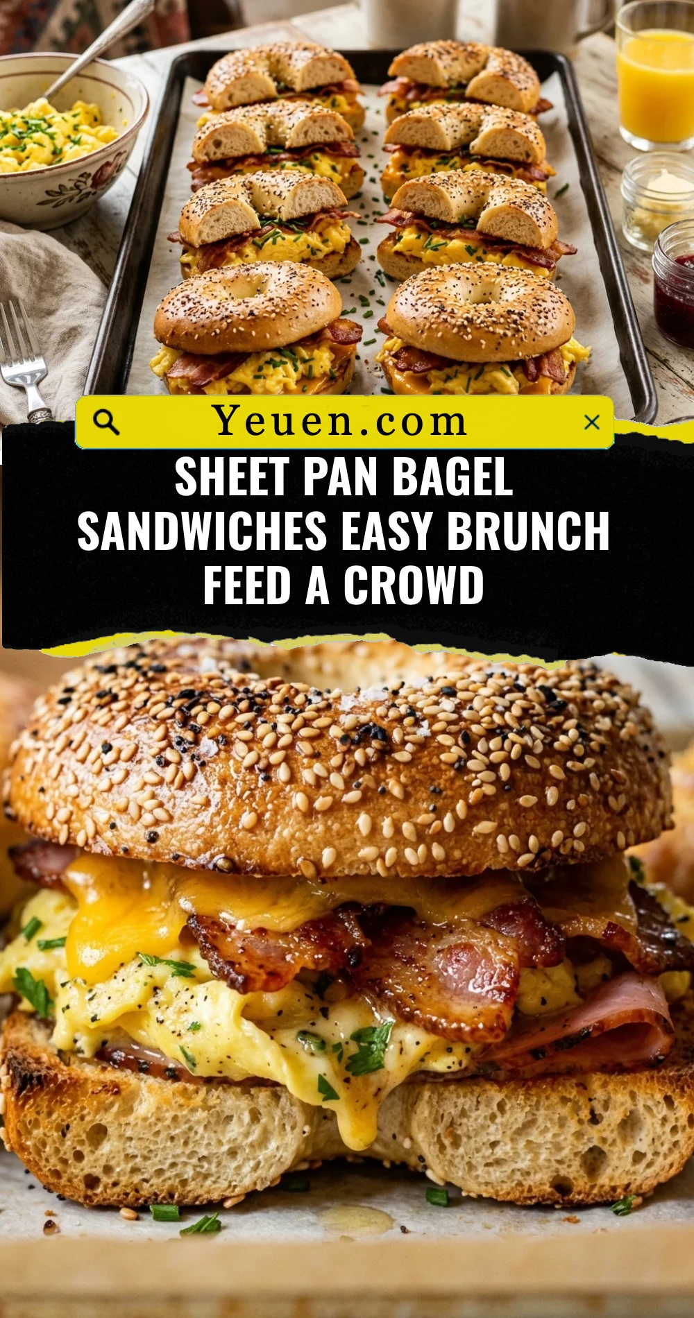 Sheet Pan Bagel Sandwiches Easy Brunch Feed A Crowd