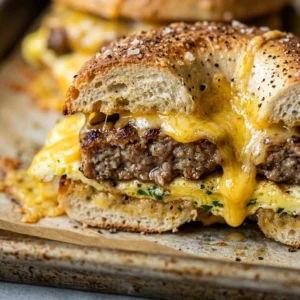 Sheet Pan Bagel Sandwiches With Sausage And Cheddar Freezer