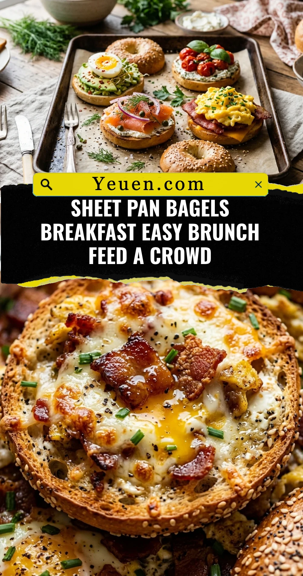 Sheet Pan Bagels Breakfast Easy Brunch Feed A Crowd