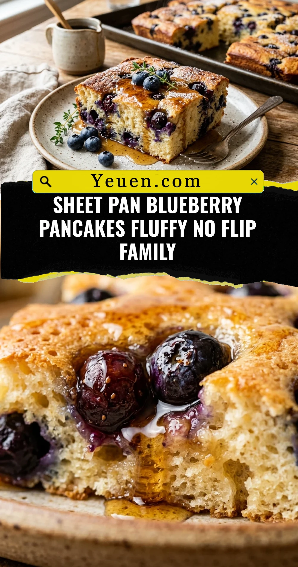 Sheet Pan Blueberry Pancakes Fluffy No Flip Family
