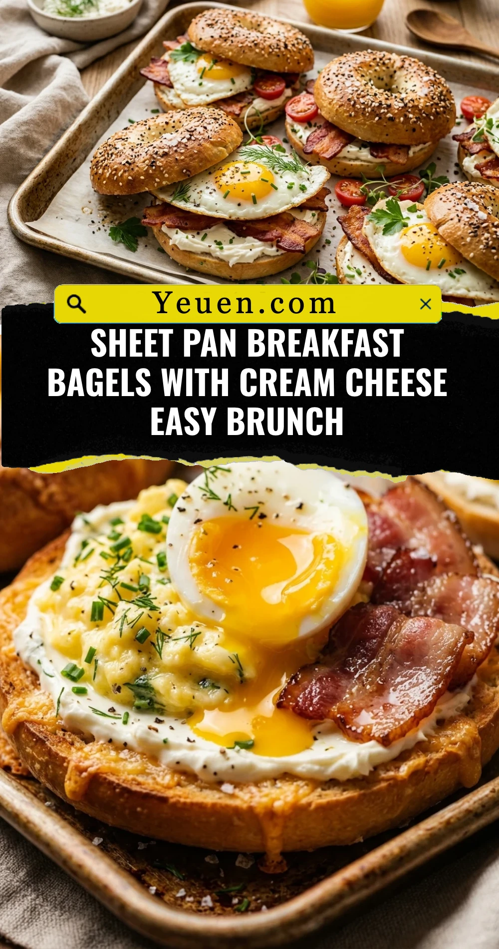 Sheet Pan Breakfast Bagels With Cream Cheese Easy Brunch