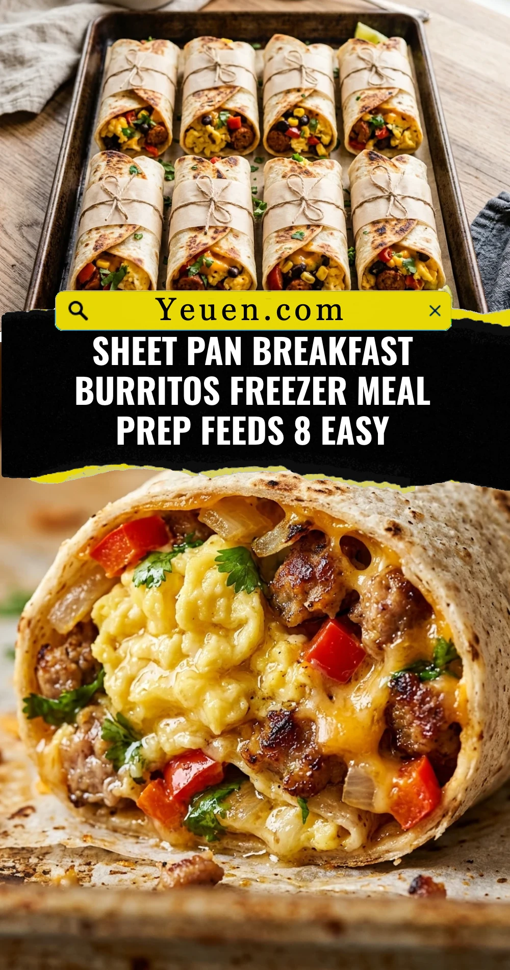 Sheet Pan Breakfast Burritos Freezer Meal Prep Feeds 8 Easy