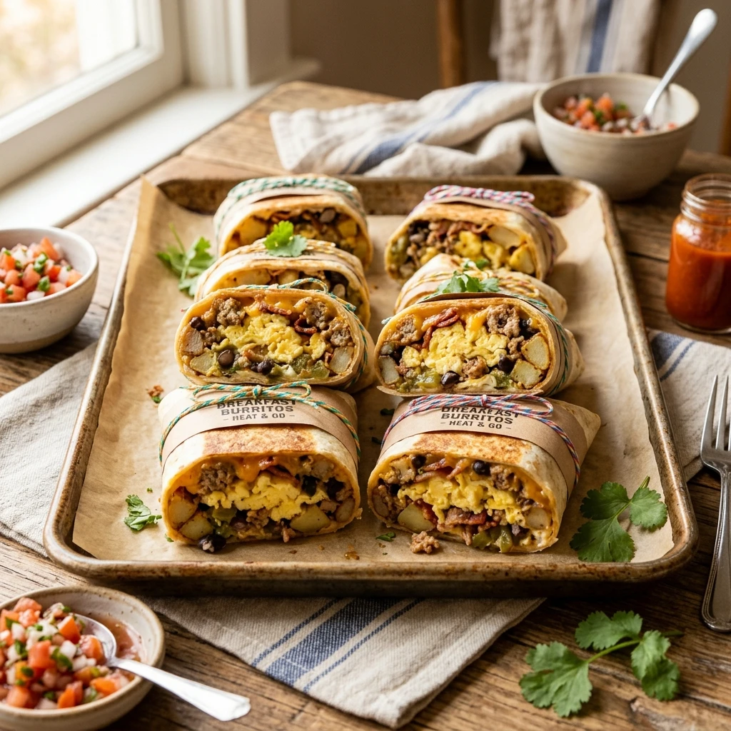 Sheet Pan Breakfast Burritos Freezer Meal Prep Feeds 8 Easy