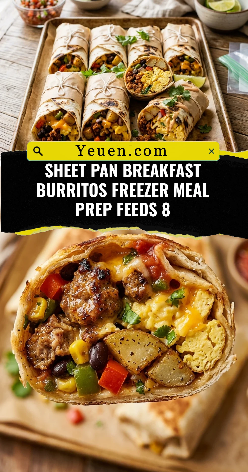 Sheet Pan Breakfast Burritos Freezer Meal Prep Feeds 8