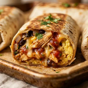 Sheet Pan Breakfast Burritos With Chicken And Salsa Feeds 8