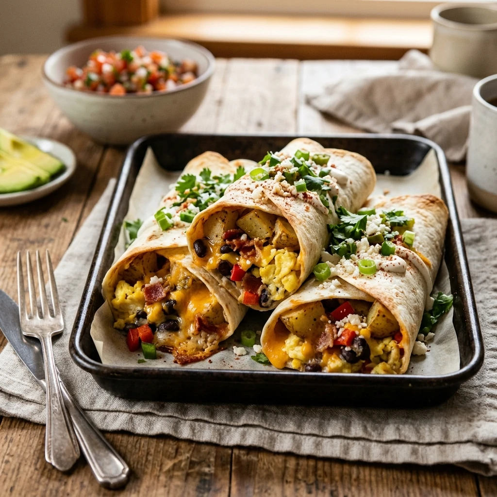 Sheet Pan Breakfast Burritos With Potato And Cheese Freezer