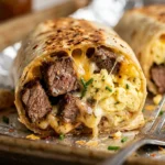 Sheet Pan Breakfast Burritos With Steak And Eggs Feeds A Crowd