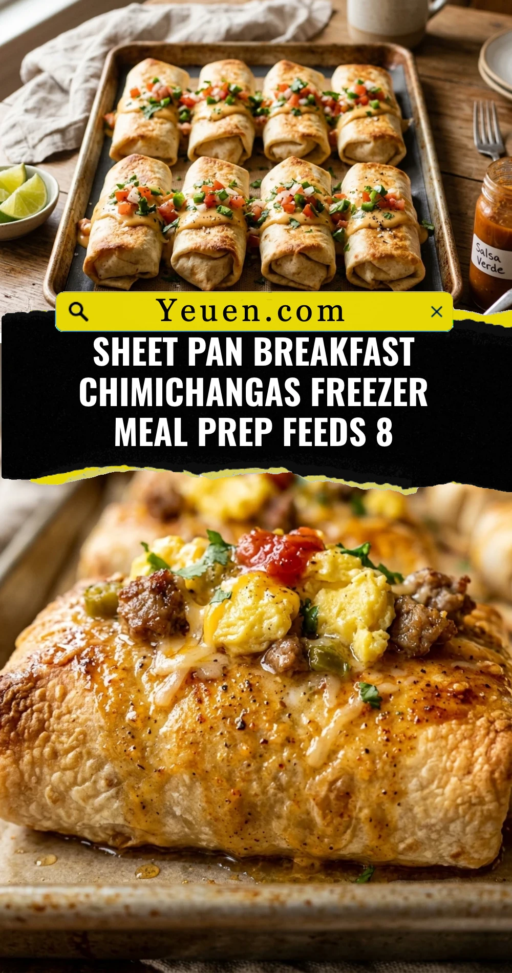 Sheet Pan Breakfast Chimichangas Freezer Meal Prep Feeds 8