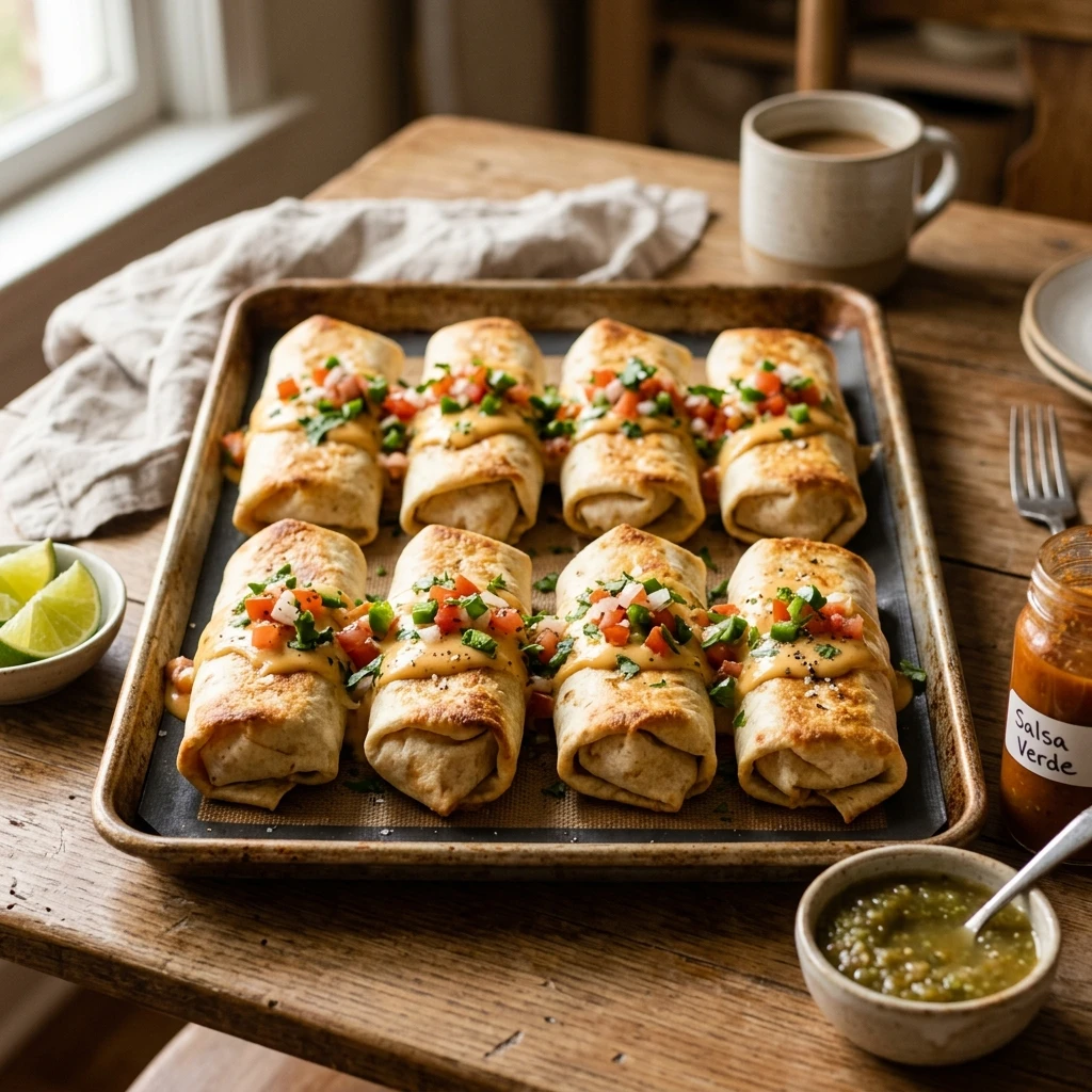 Sheet Pan Breakfast Chimichangas Freezer Meal Prep Feeds 8